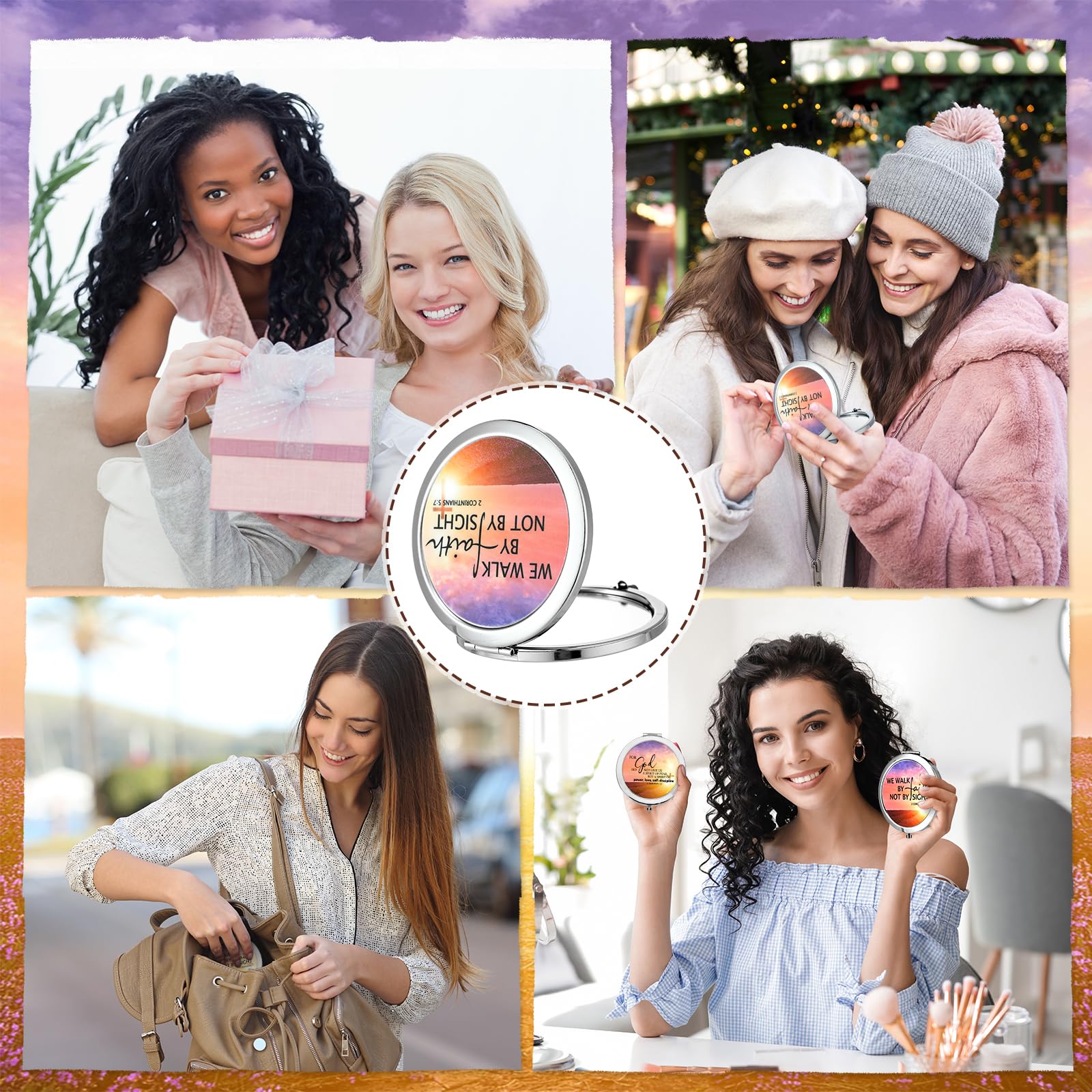 RattanView 18-Piece Bible Verse Compact Mirrors for Women