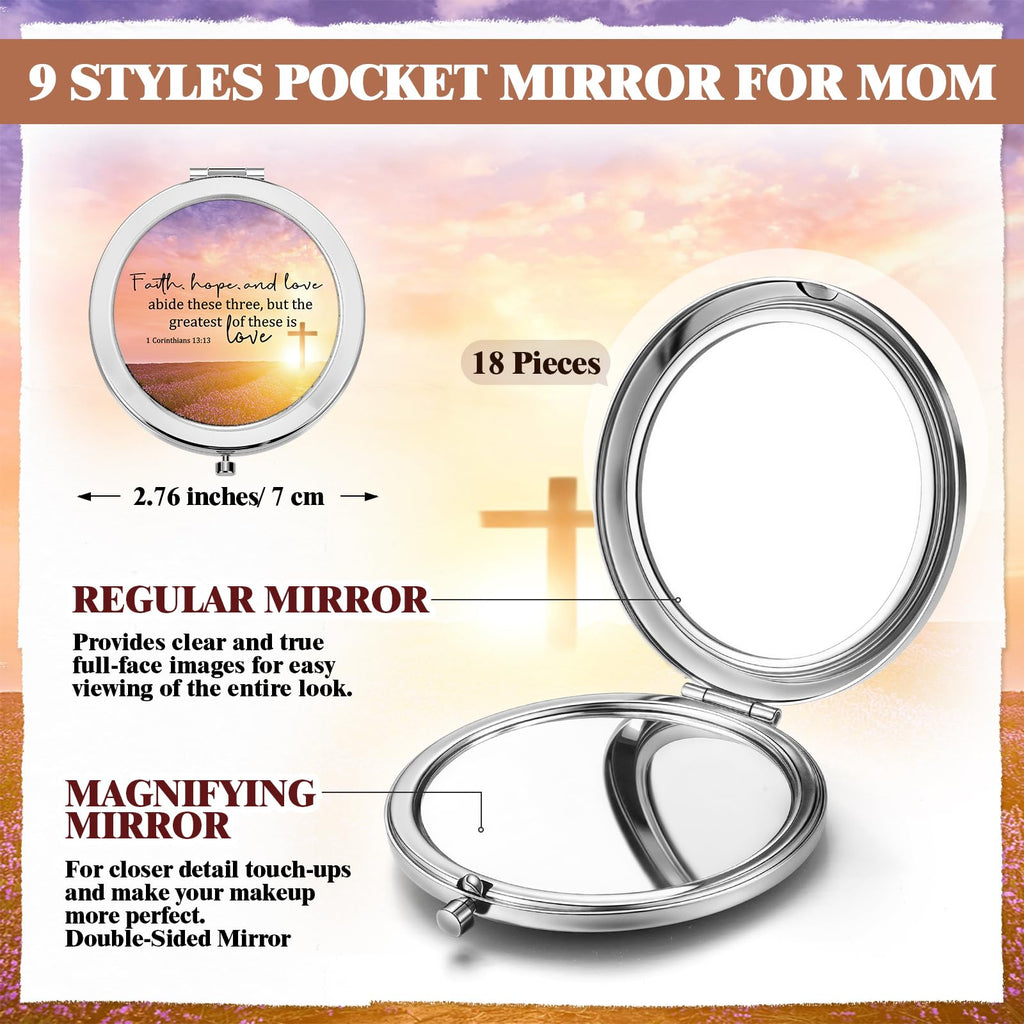 RattanView 18-Piece Bible Verse Compact Mirrors for Women