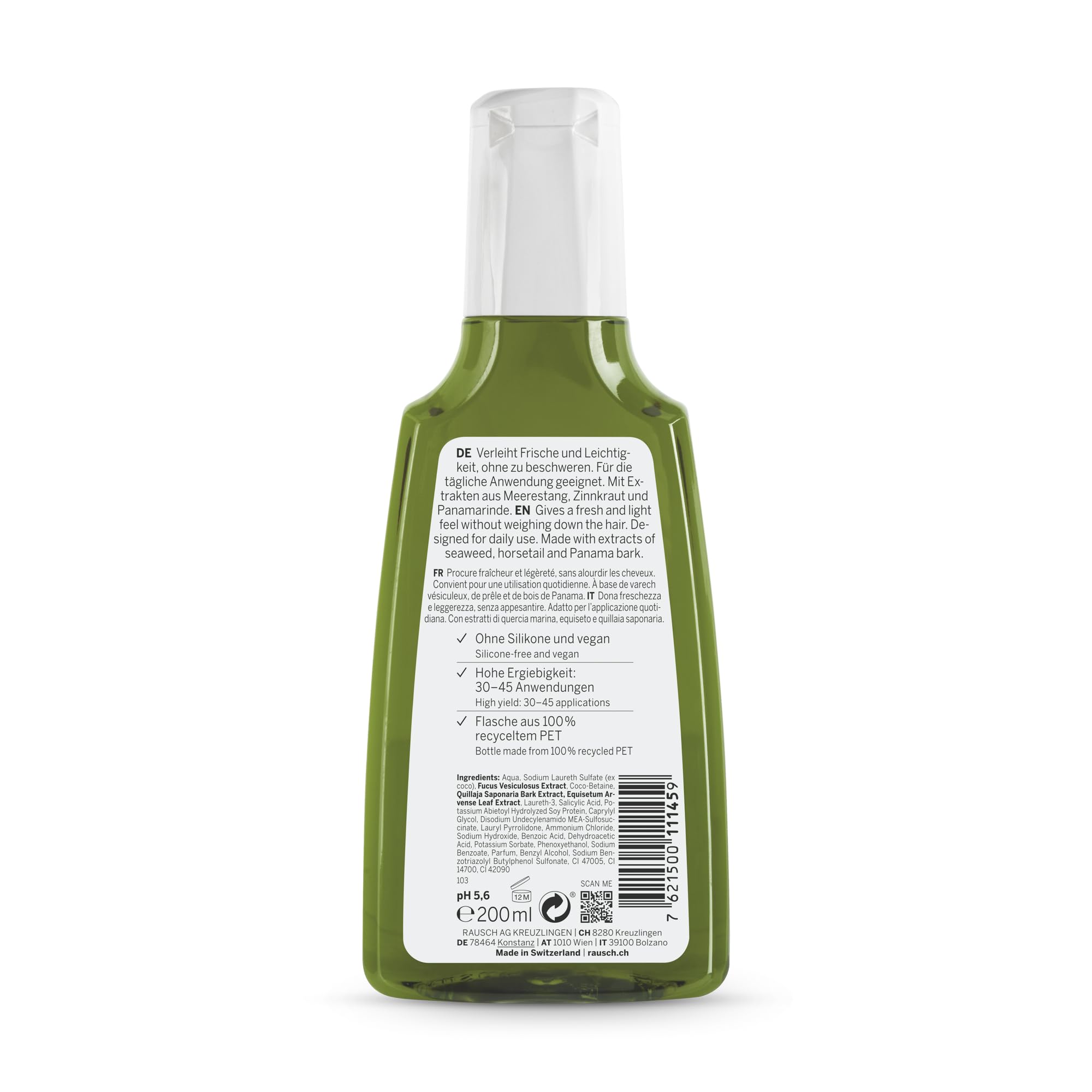 RAUSCH Seaweed Degreasing Shampoo 200 ml – Clarifying Shampoo for Fresh Hair