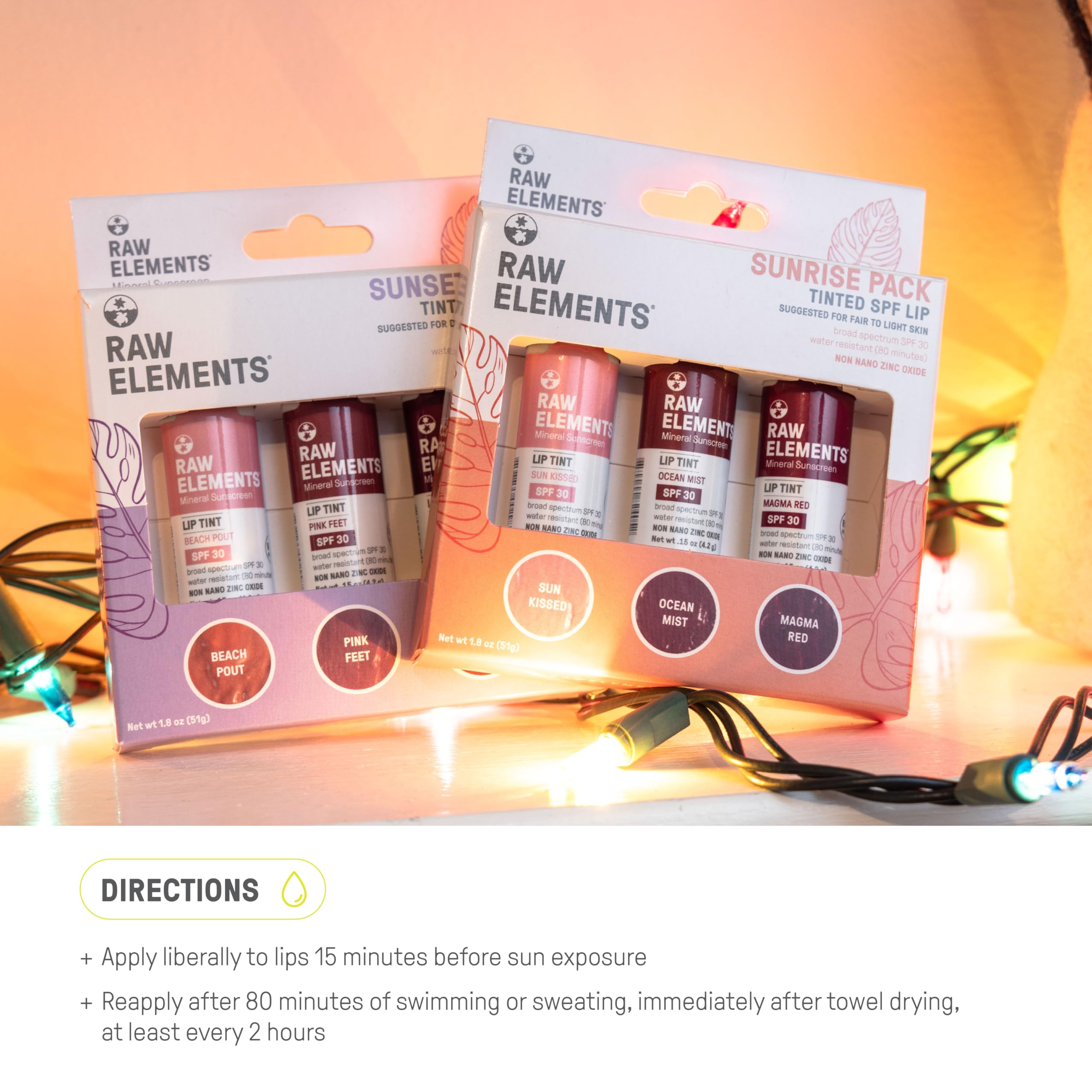 Raw Elements Tinted Lip Pout SPF 30 Sunset Pack – Pink Feet