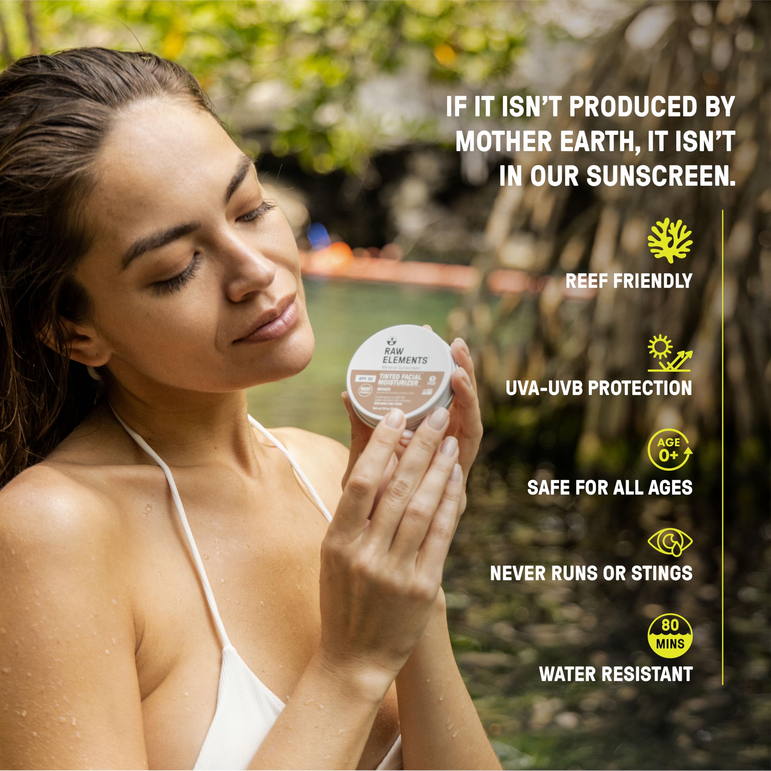 Raw Elements Ultra-Moisturizing Tinted Face Cream SPF 30 – Non-Toxic Mineral Sunscreen, Reef Friendly, Bronze, 1.8 oz, Pack of 2