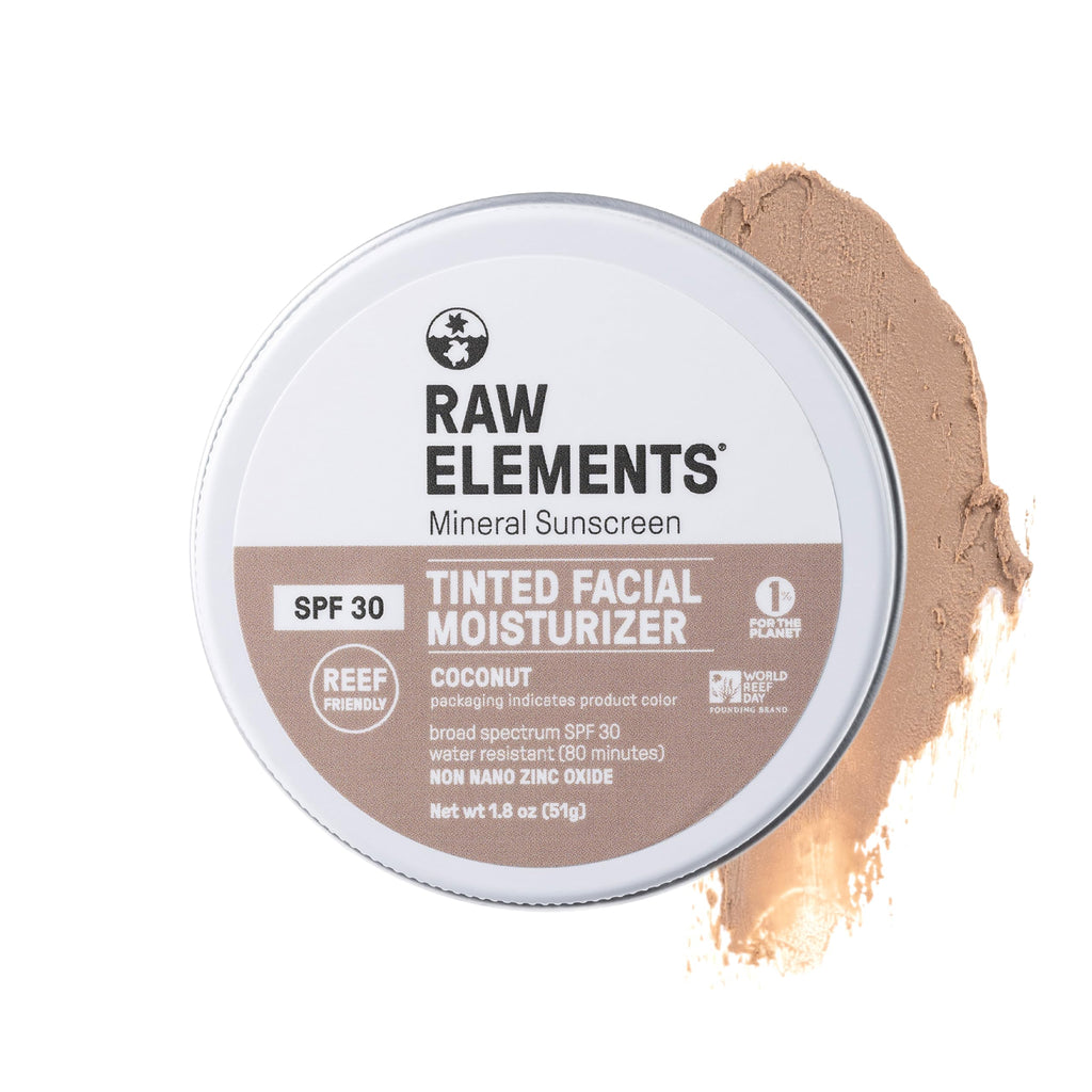 Raw Elements Ultra-Moisturizing Tinted Face Cream SPF 30 – Reef-Friendly Mineral Sunscreen, 1.8 oz