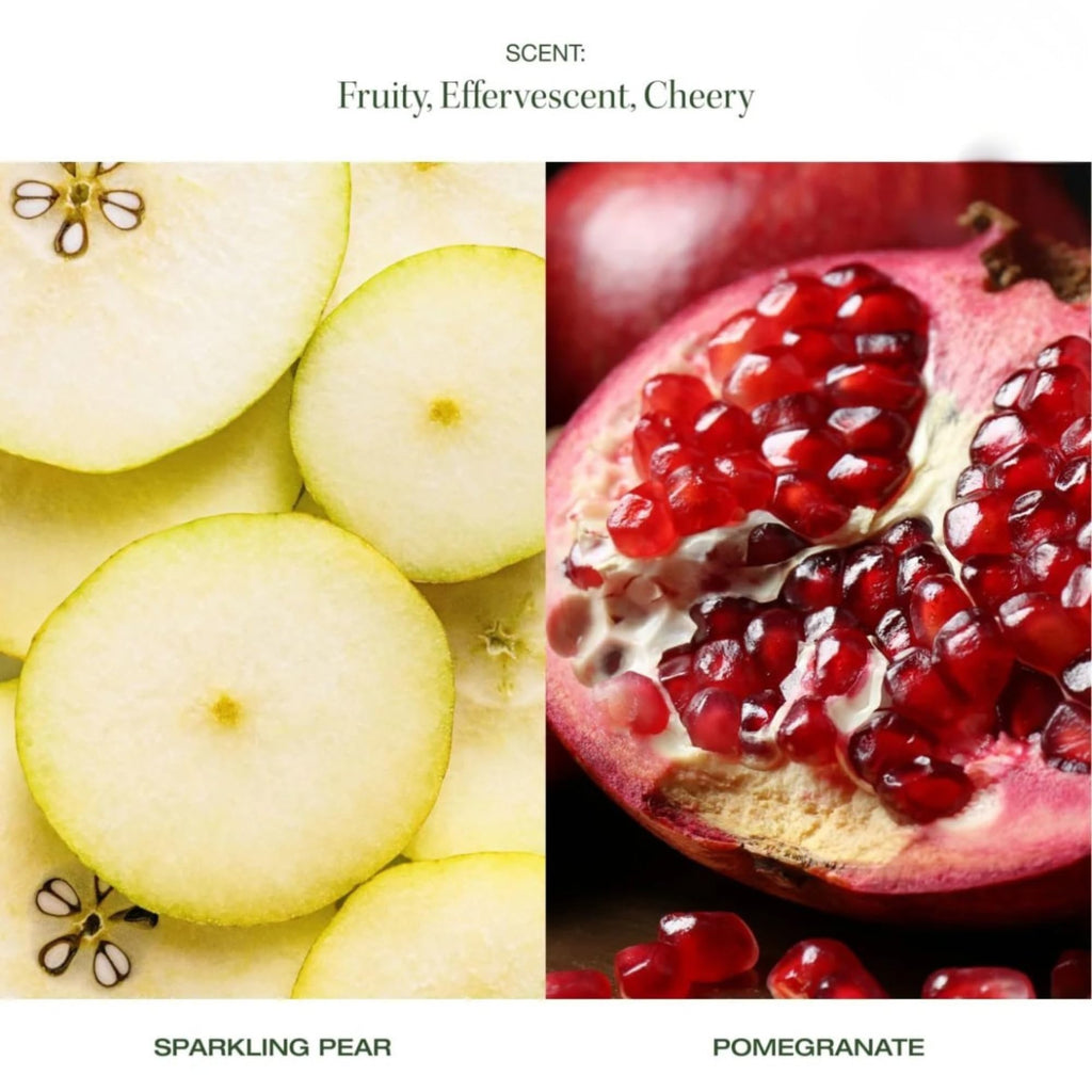 Raw Sugar Body Bliss Gift Set – Pink Pomegranate & Sparkling Pear | Wash, Butter, Lip Balm & Brush