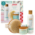 Raw Sugar Body Bliss Gift Set — Winterberry + Mint | Body Wash, Body Butter, Lip Balm & Dry Body Brush