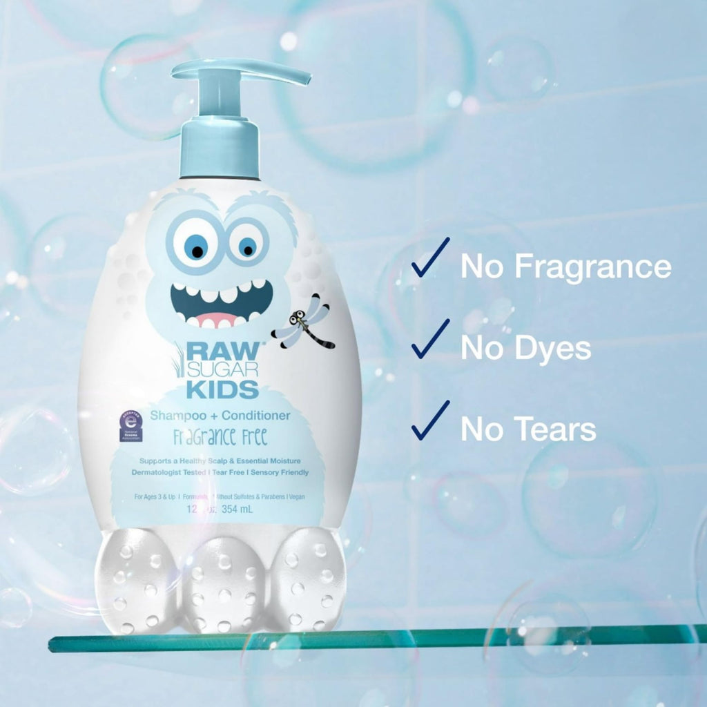 RAW SUGAR Kids 2-in-1 Body Wash + Bath Soak - Sensitive Skin