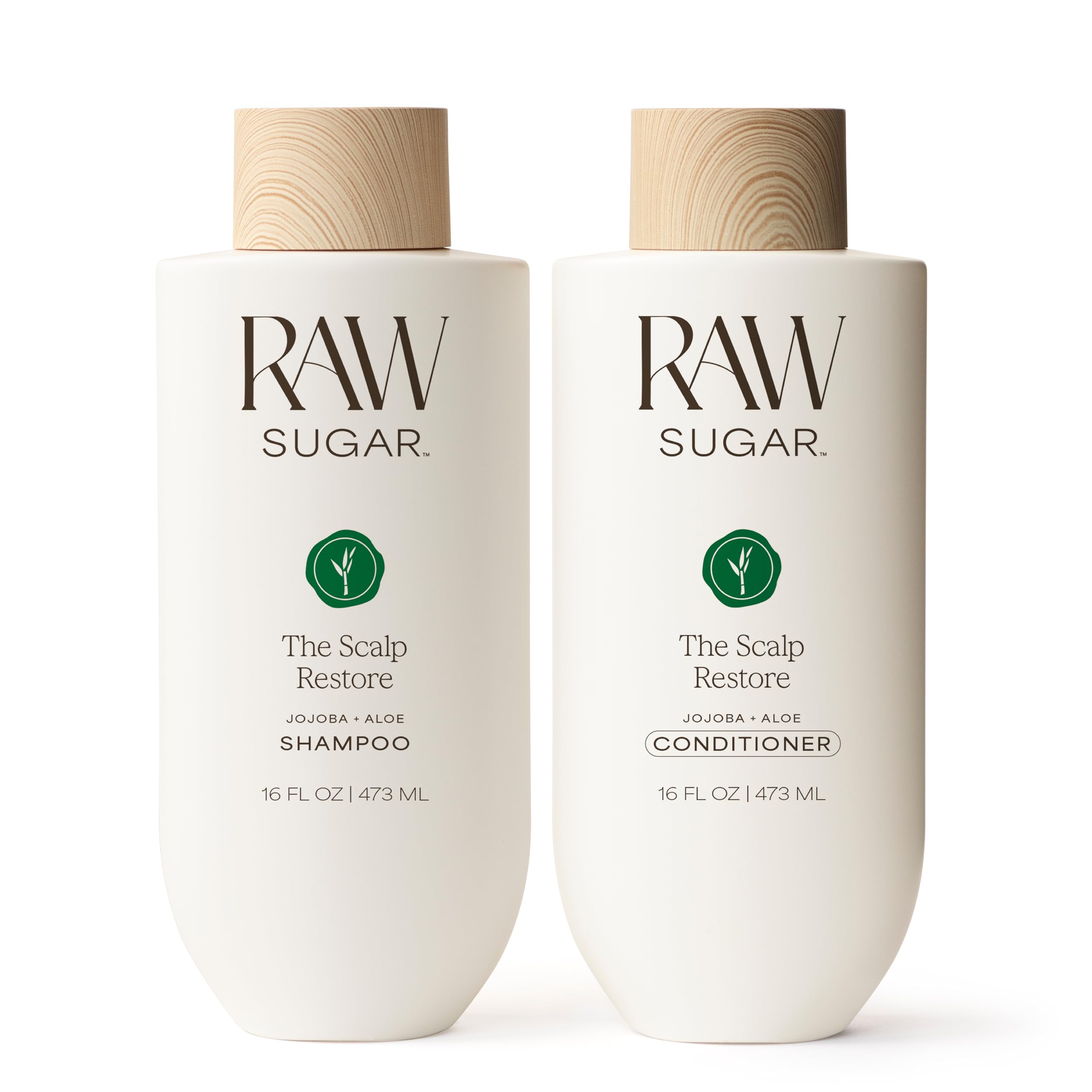 Raw Sugar Scalp Restore Shampoo & Conditioner Bundle – Jojoba, Aloe & Niacinamide | SLS/SLES & Paraben Free