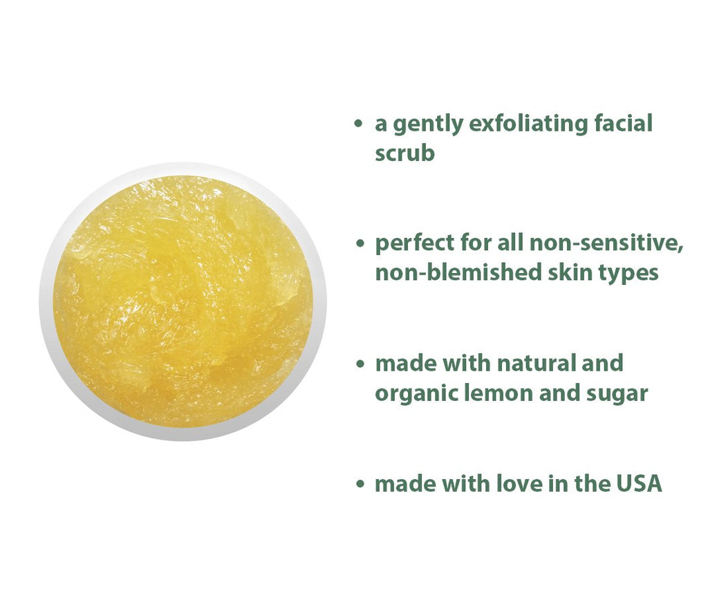 RAYA Lemon Sugar Facial Scrub | Organic Exfoliating Scrub for Dry Skin | Brightens & Smooths Complexion