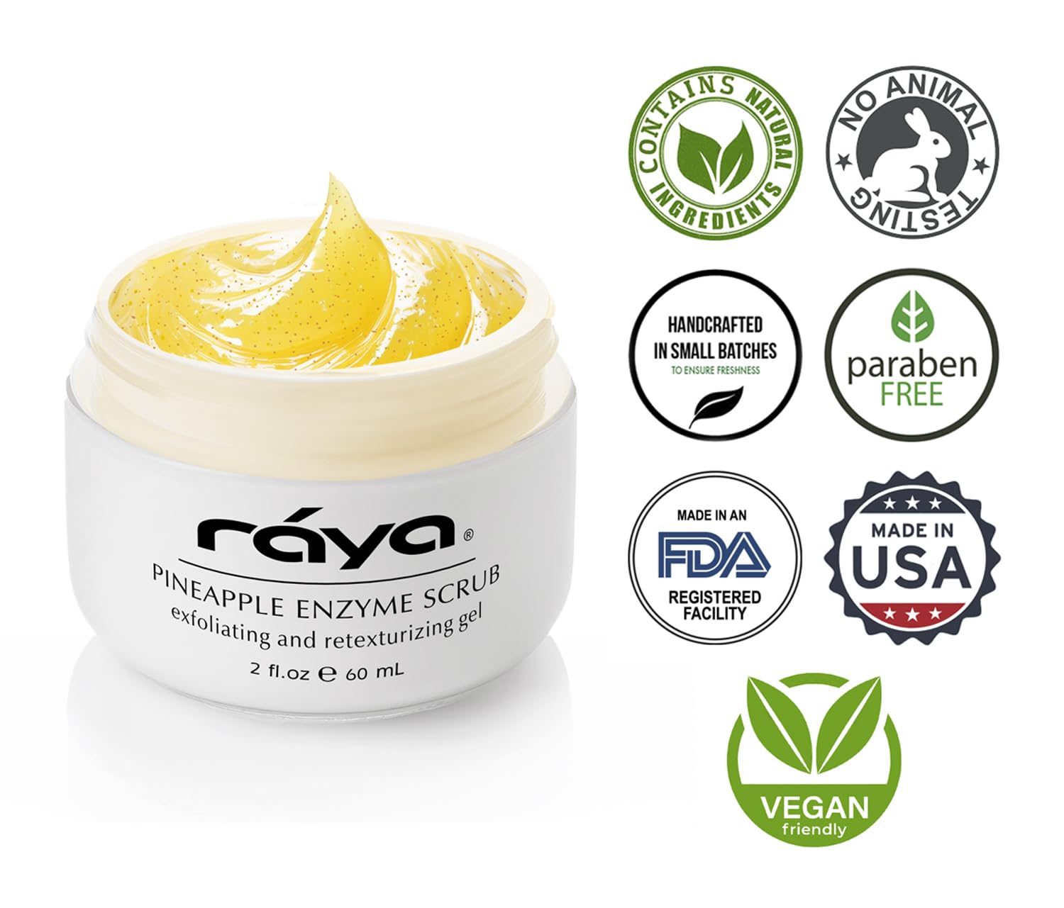 RAYA Pineapple Enzyme Facial Scrub (120) | Exfoliating & Refining for Combination Skin | Pineapple Enzymes + Jojoba Beads