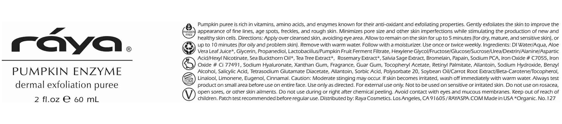 Raya Pumpkin Enzyme Facial Puree — Gentle Exfoliating Treatment for All Skin Types | Smooths Fine Lines and Minifies Pores