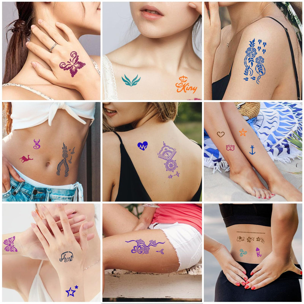 RAZET 94-PCS Temporary Tattoo Stencils for Face & Body Art