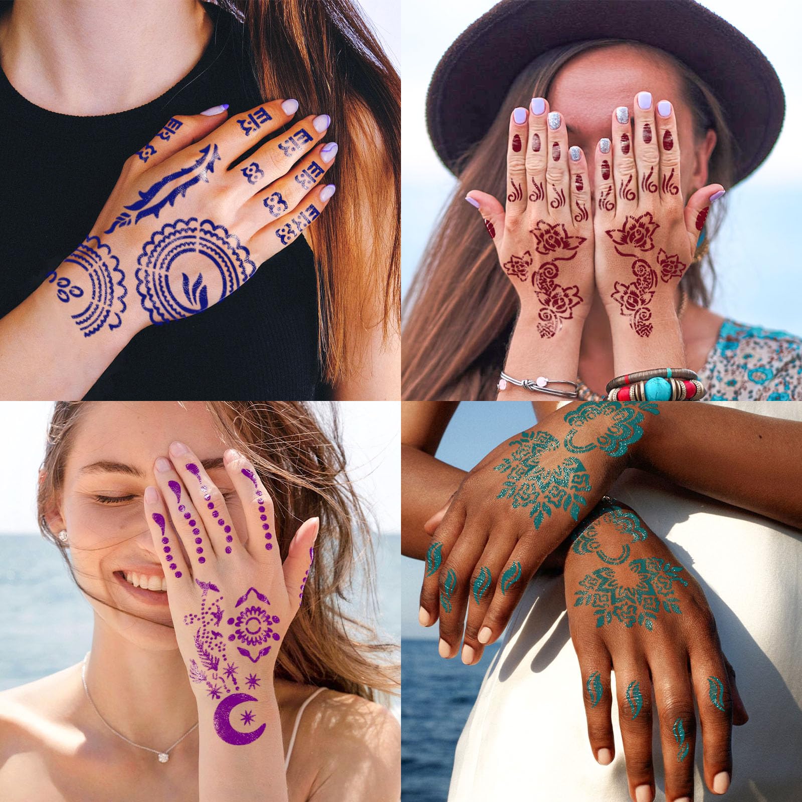 RAZET 94-PCS Temporary Tattoo Stencils for Face & Body Art