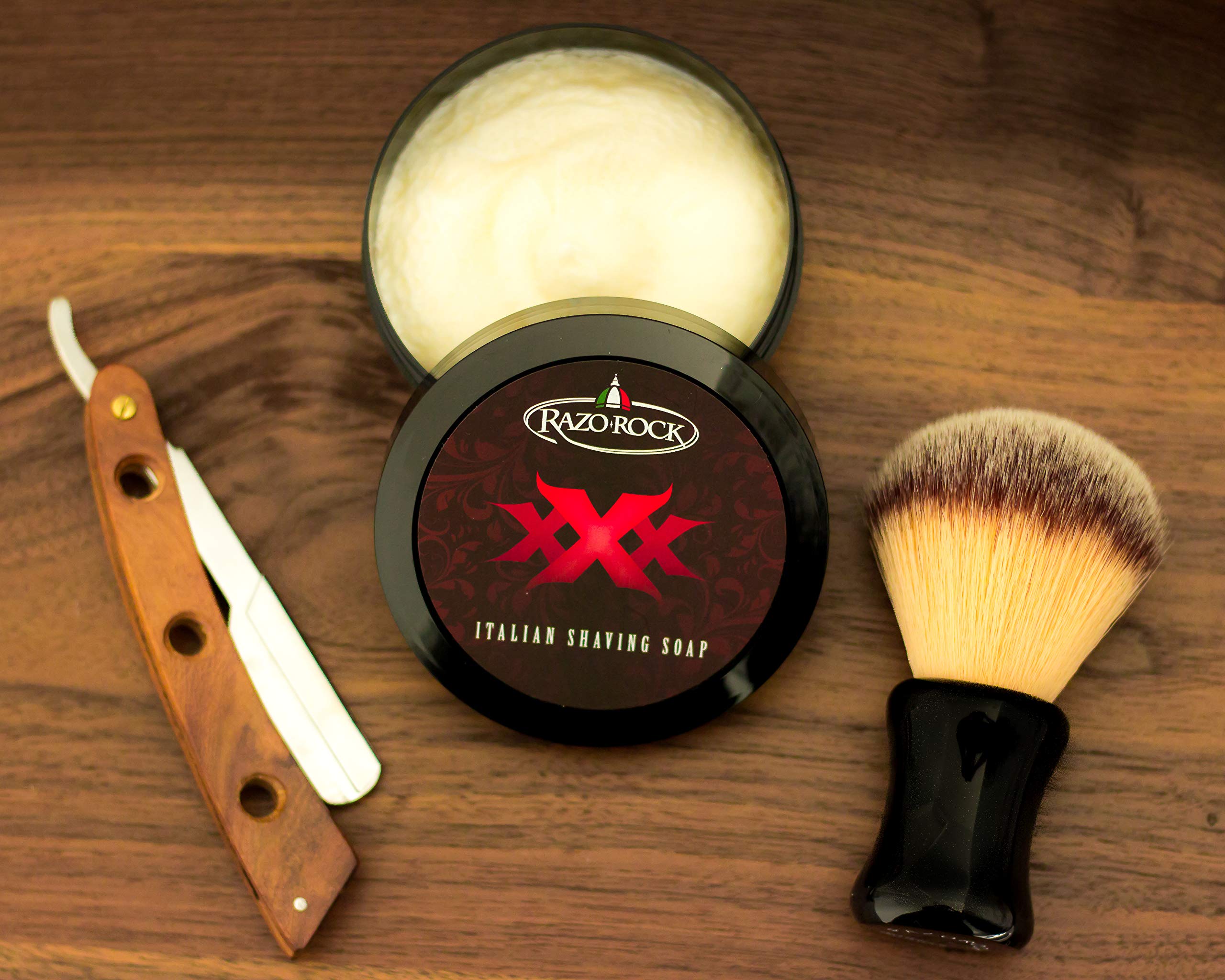 RazoRock XXX Italian Shaving Soap – Handcrafted Shave Soap for Men (5 fl oz)