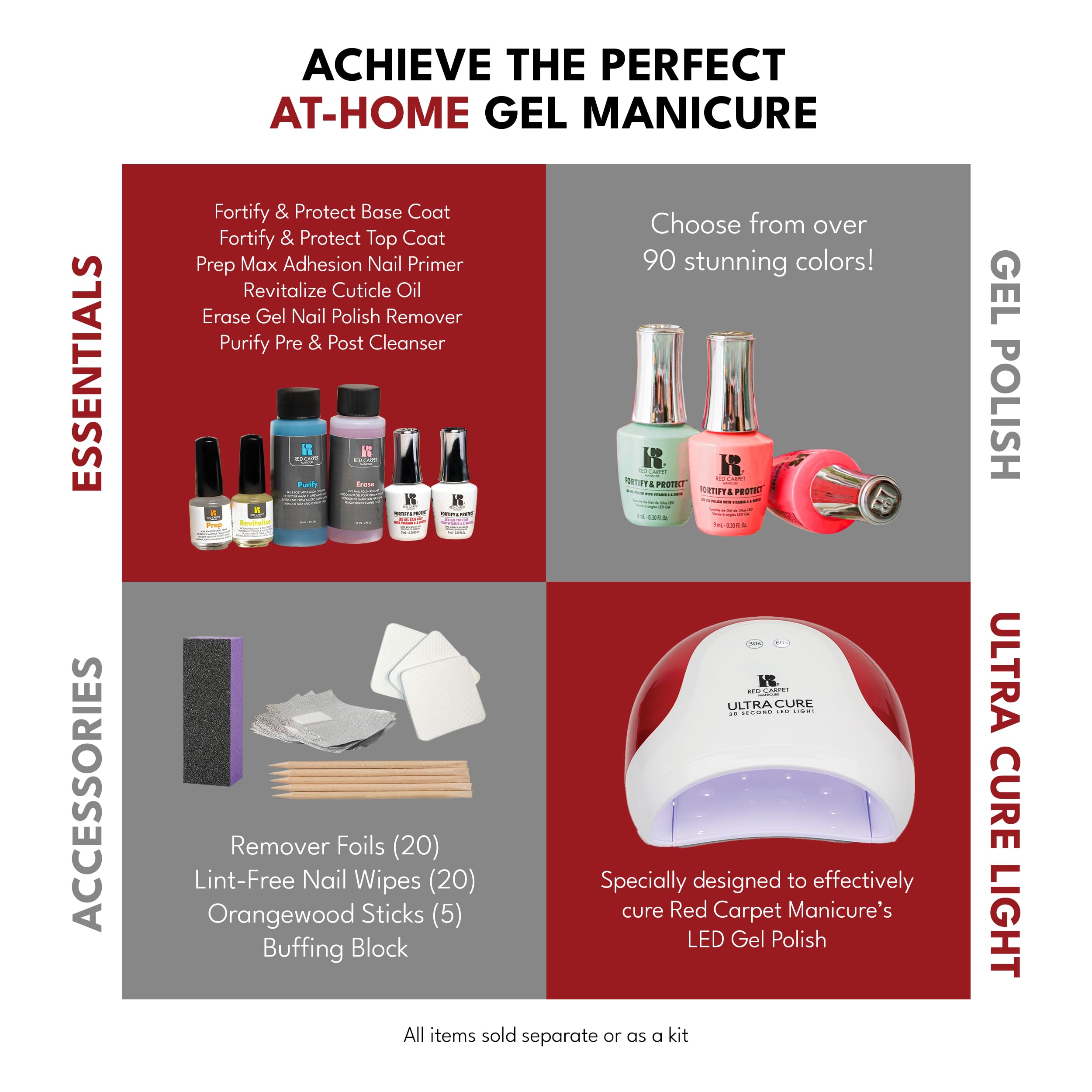 RC Red Carpet Manicure Ultra Cure 30 Salon LED Light – Fast 30s Gel Curing for Nails and Toes