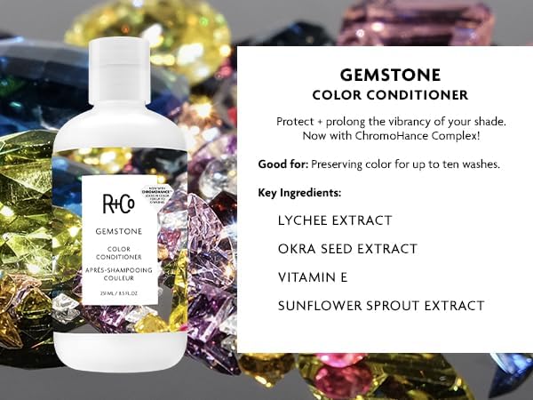 R+Co Gemstone Color Shampoo & Conditioner Set – Color Protection, Nourishment, Vegan & Cruelty-Free | 8.5oz (Pack of 2)