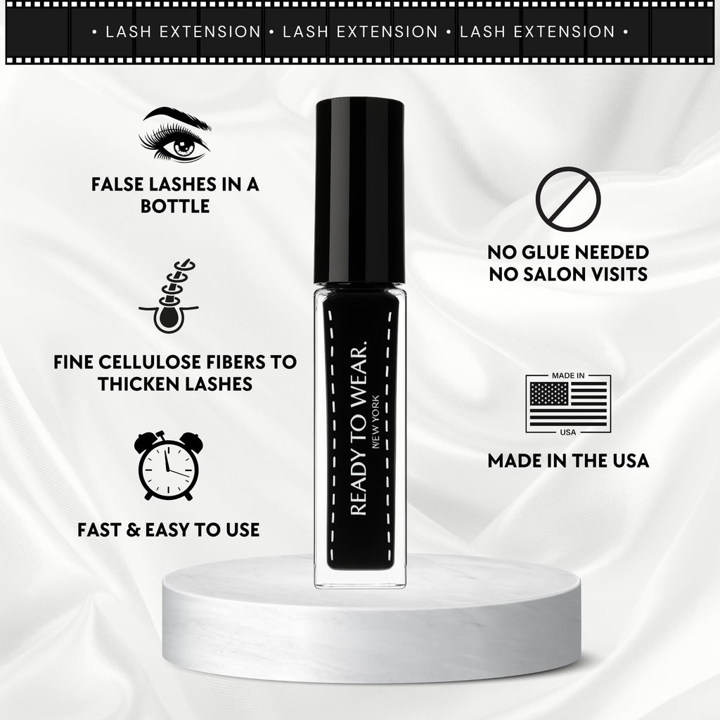Ready To Wear Lash Extension – Fine DRY Fibers for Instant Lash Elongation (No Glue Required, Use With Mascara)