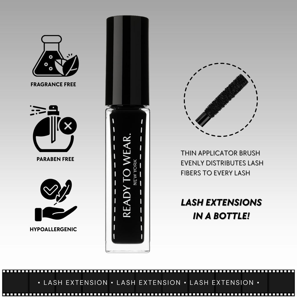 Ready To Wear Lash Extension – Fine DRY Fibers for Instant Lash Elongation (No Glue Required, Use With Mascara)