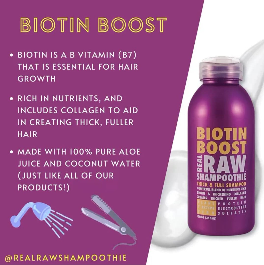 Real Raw Biotin Shampoo – Thick, Fuller Hair, 12 oz