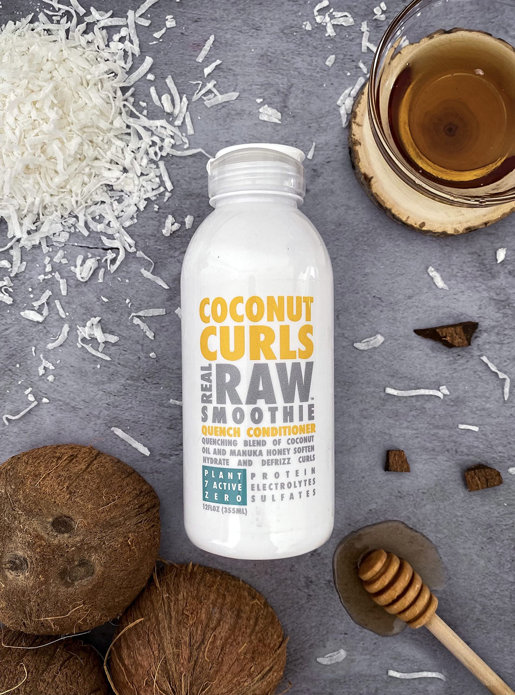 Real Raw Coconut Curls Conditioner | Hydrate, Define & Defrizz Curls – 12 oz