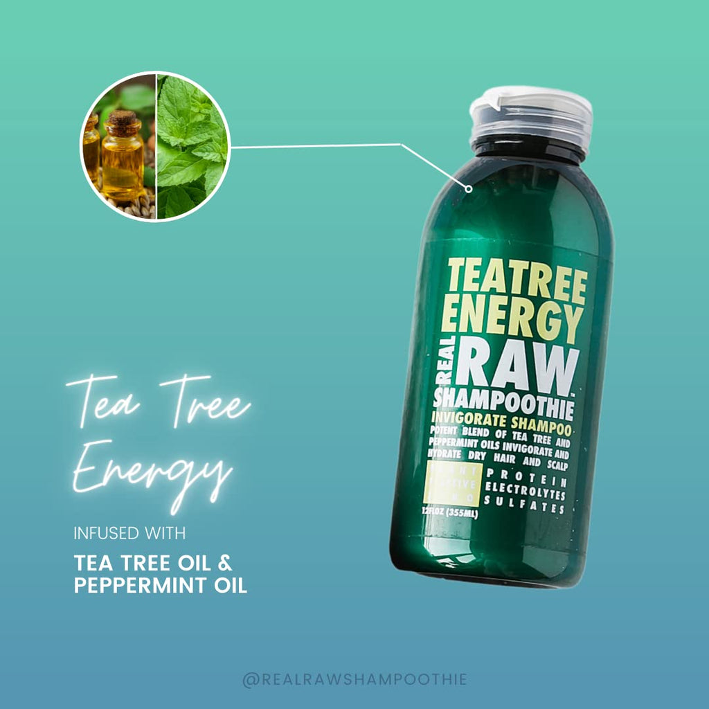 Real Raw Tea Tree Shampoo & Conditioner Set — No Water, 100% Pure Aloe Vera Juice & Coconut Water