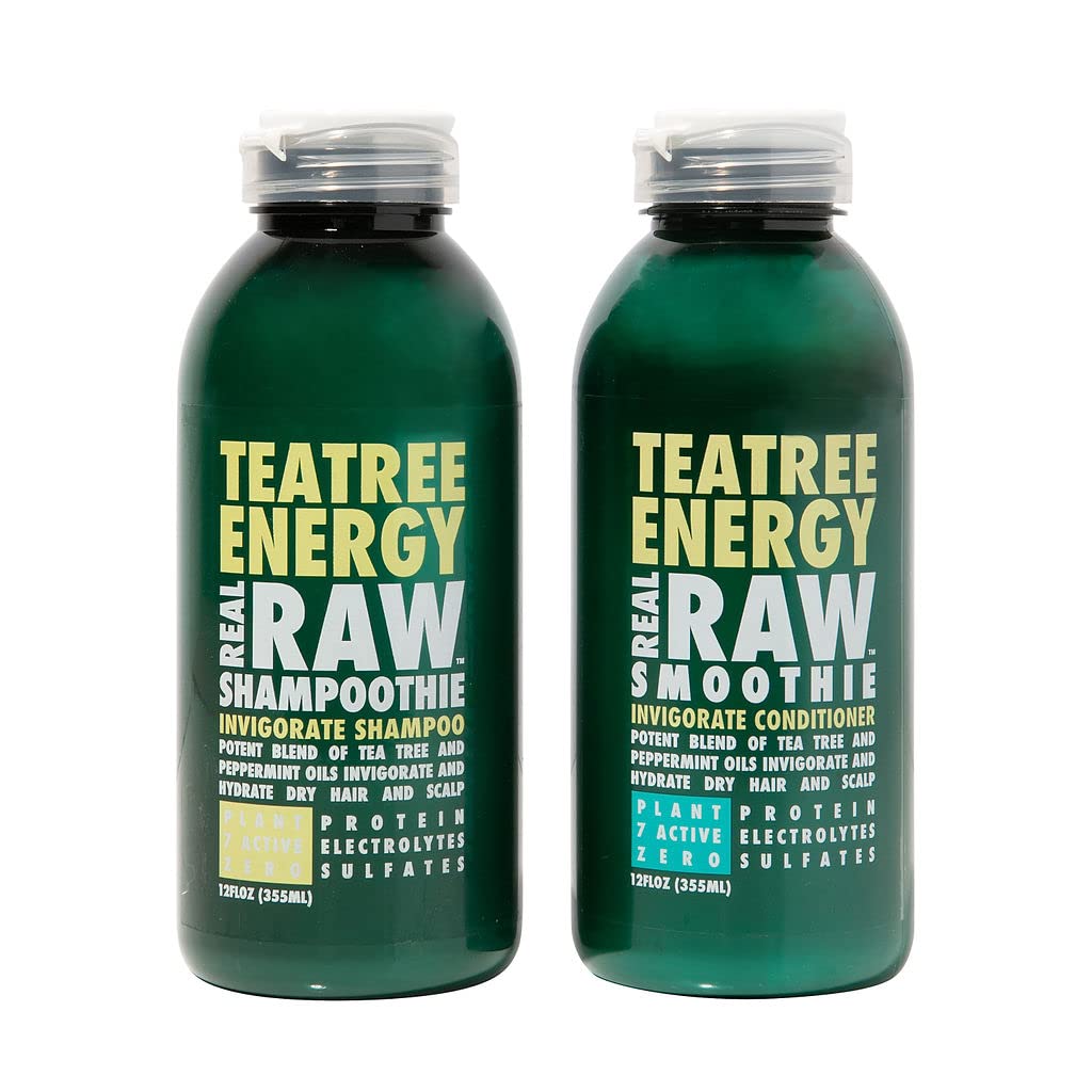 Real Raw Tea Tree Shampoo & Conditioner Set — No Water, 100% Pure Aloe Vera Juice & Coconut Water