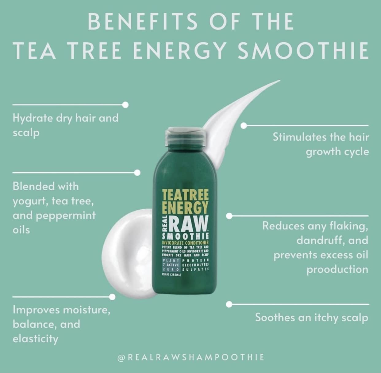 Real Raw Tea Tree Shampoo & Conditioner Set — No Water, 100% Pure Aloe Vera Juice & Coconut Water
