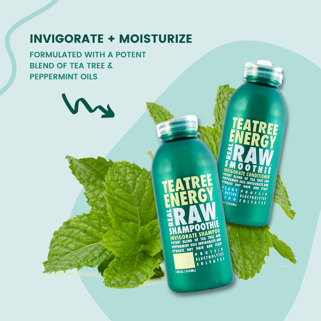 Real Raw Tea Tree Shampoo & Conditioner Set — No Water, 100% Pure Aloe Vera Juice & Coconut Water