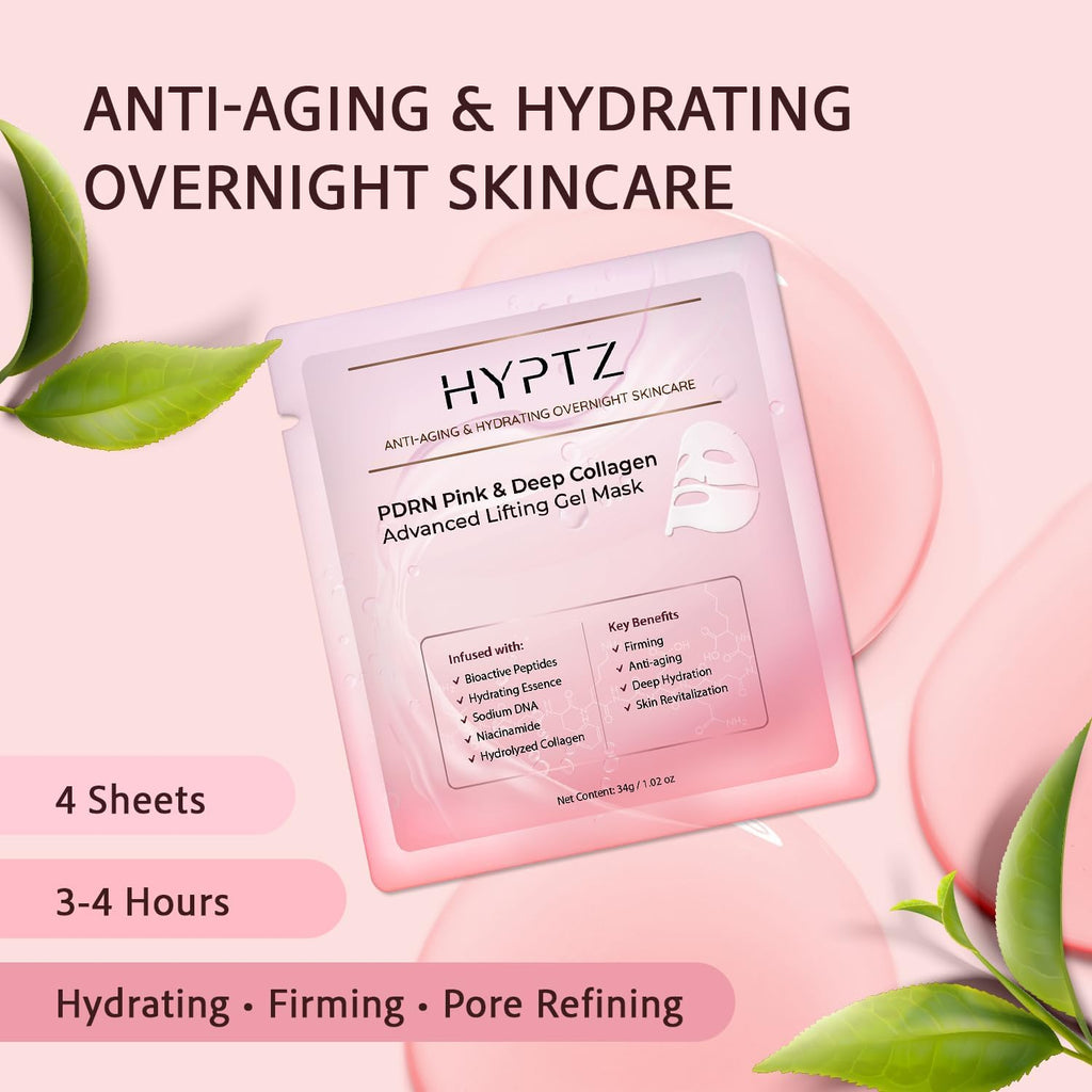 Realori Salmon DNA PDRN Collagen Mask – Korean Hydrogel Overnight Face Mask for Hydration & Firming | 4-Pack