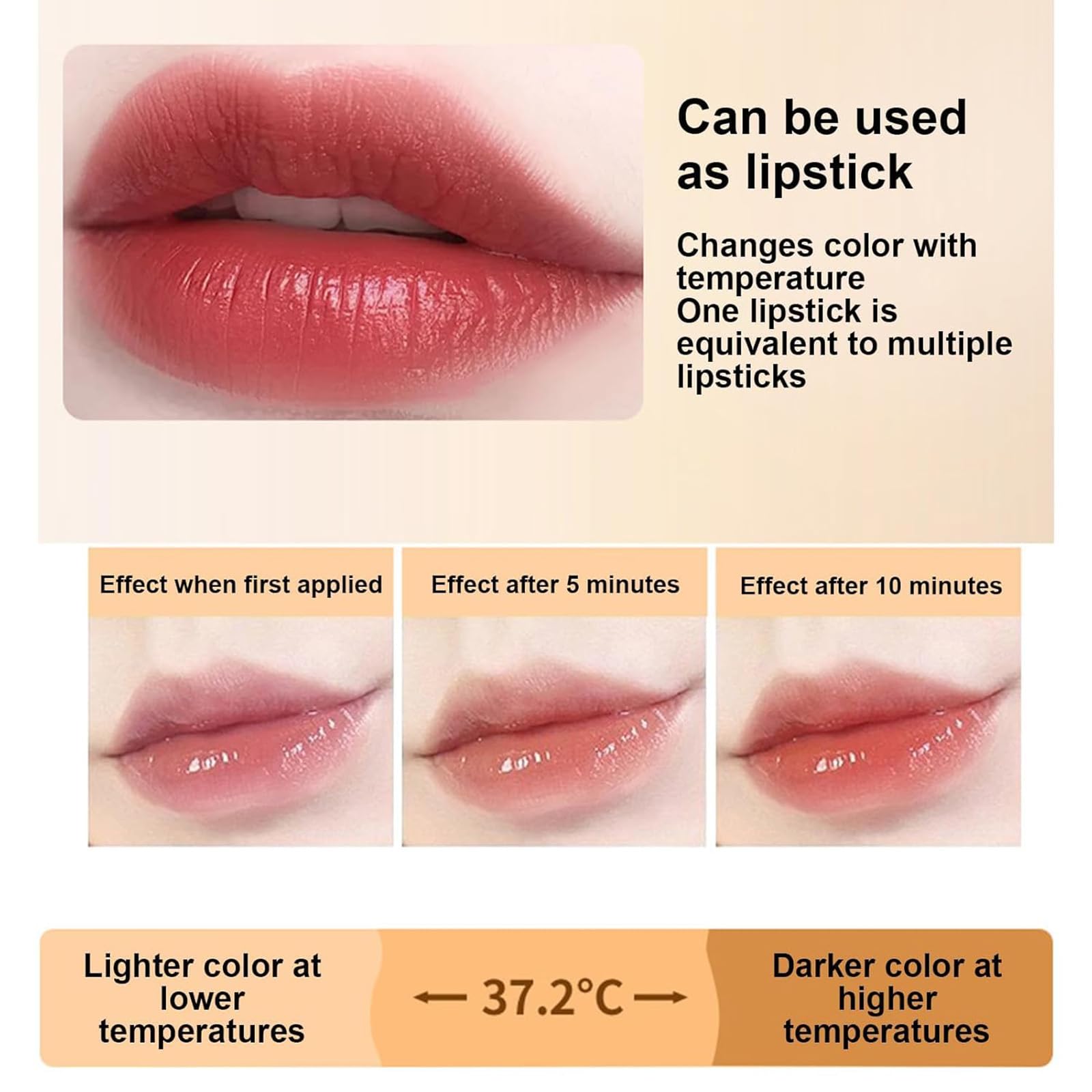 REATIFUL Transferproof Color Changing Lipstick – pH-Activated, Long-Lasting Shine