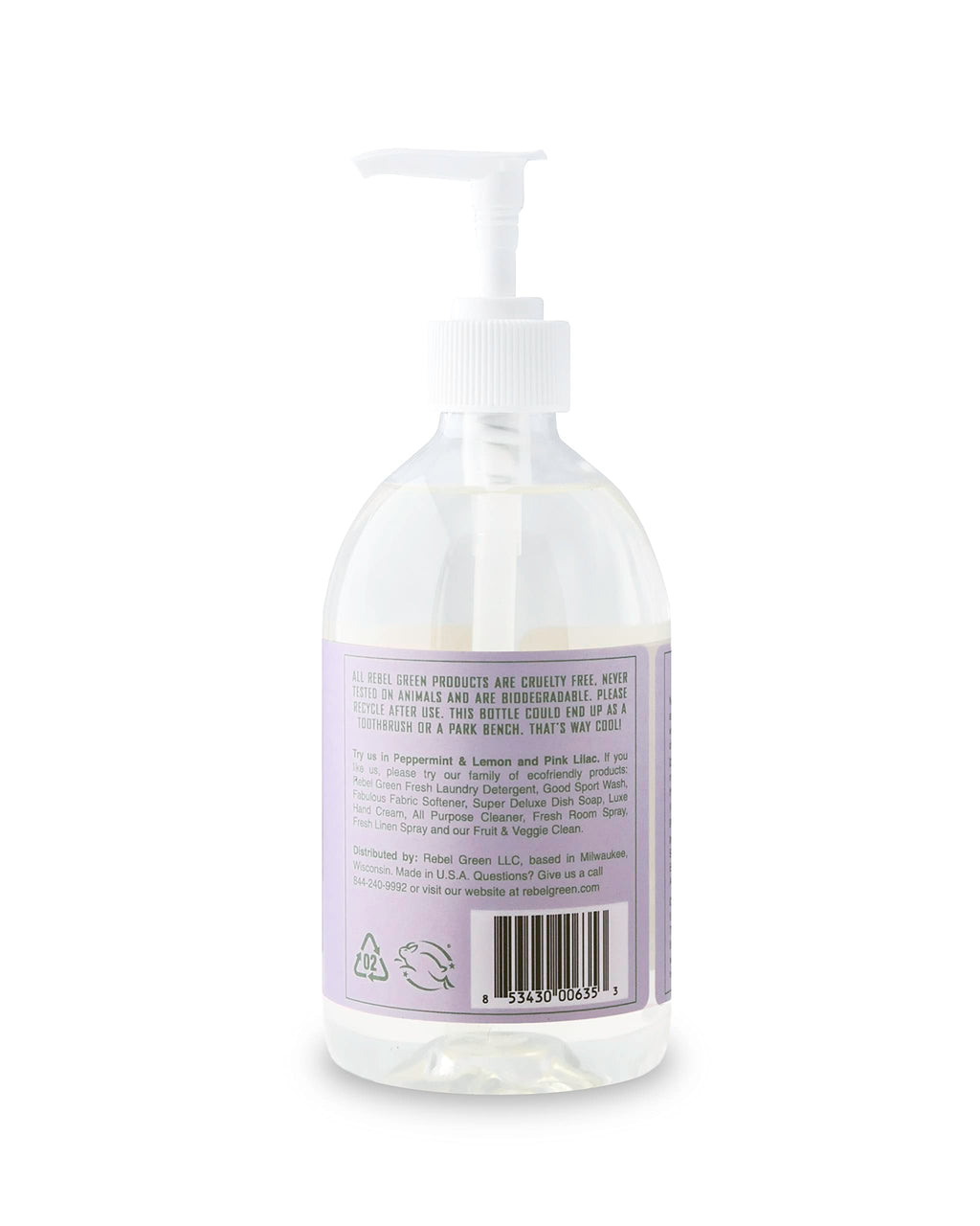 Rebel Green Liquid Hand Soap – Moisturizing Natural Hand Wash, Lavender & Grapefruit (Pack of 4)