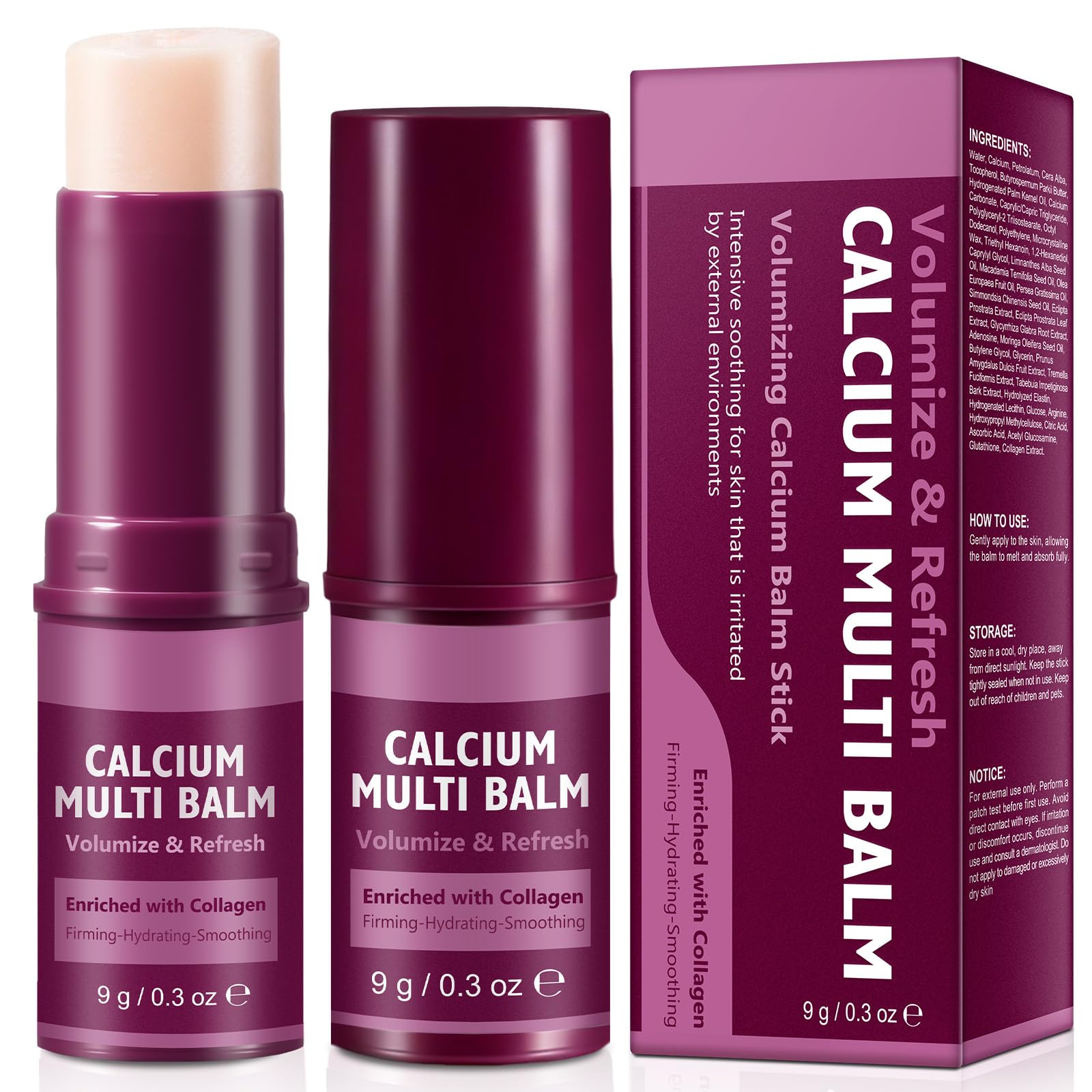 REBODUM Calcium Volume Multi Balm Stick 2PCS – Firmness, Wrinkles & 72H Hydration
