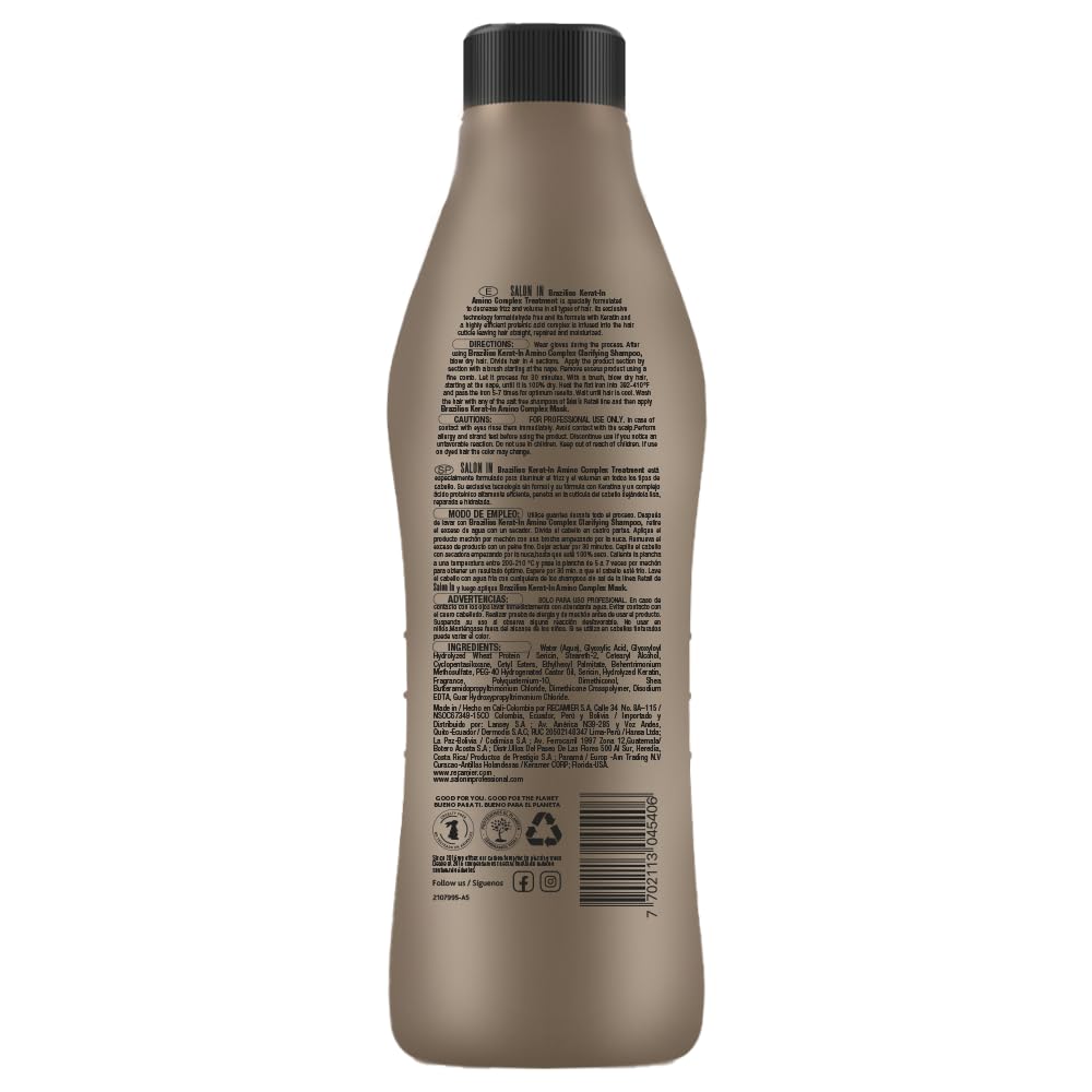 RECAMIER PROFESSIONAL SALON IN Braziliss Kerat-In Amino Complex Step 2 – 17.64 oz | Frizz Control & Hair Smoothing