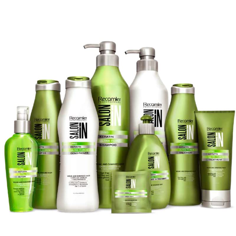 Recamier Professional Salon In +Pro Keratin Ultra Force 3-Piece Hair Care Bundle – Shampoo, Conditioner & Treatment