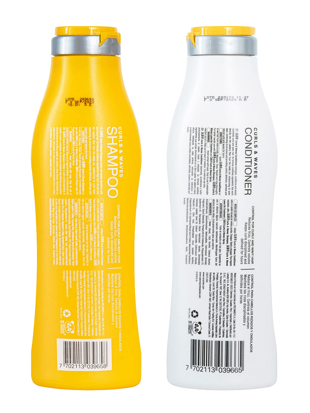 RECAMIER Professional Salon In Hydrating Anti-Frizz Curly Hair Shampoo and Conditioner Set with Keratin