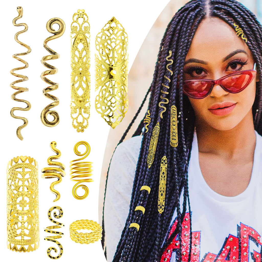 RechicGu 58-Piece Hair Braid Jewelry Set – Golden Dreadlock Accessories