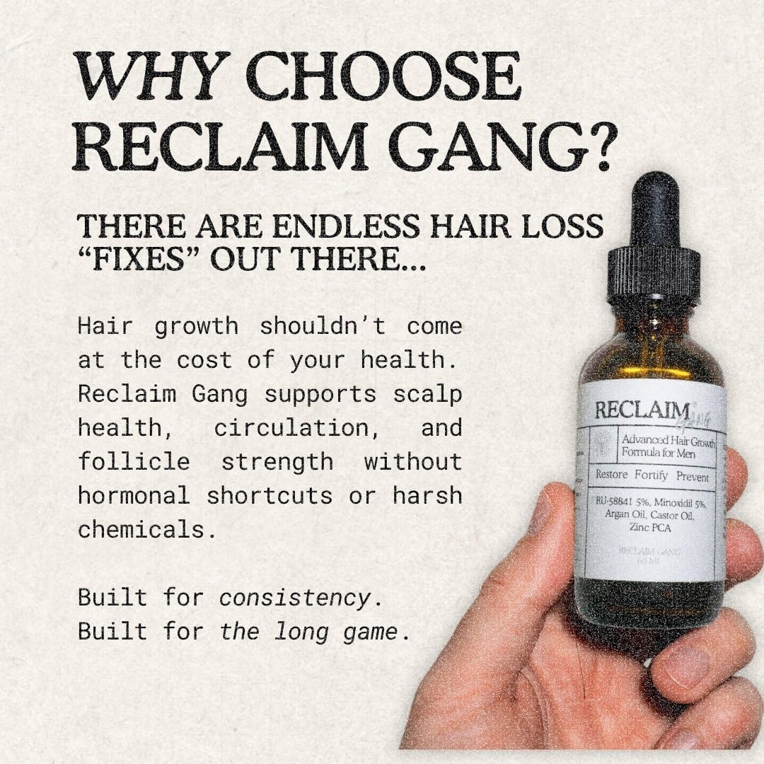 Reclaim Gang RU58841 + Minoxidil Serum (60ml) – Hair Growth Support for Thicker, Fuller Hair