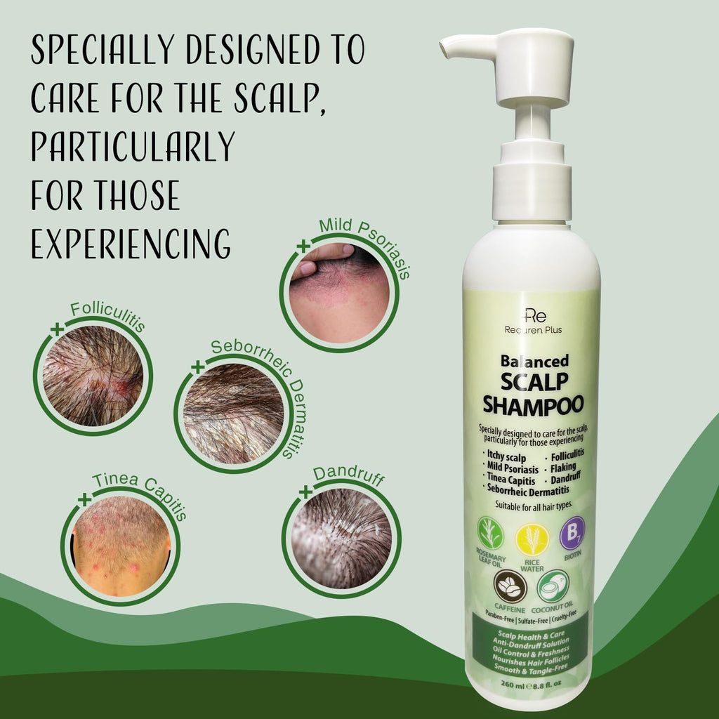 Recuren Plus Antifungal Shampoo | Dandruff & Itchy Scalp Relief, Salicylic Acid & Piroctone Olamine (8.8 fl oz)