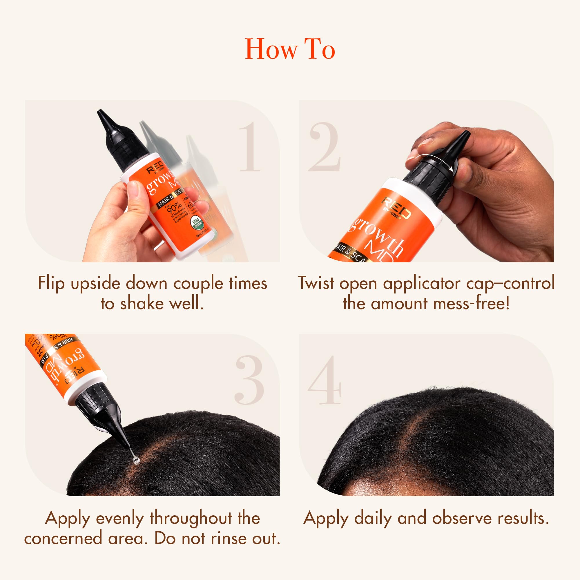 Red by Kiss Growth MD Hair & Scalp Oil – Nourishing, Strengthening, Hydrating (Pack of 2, 4.5 fl oz)
