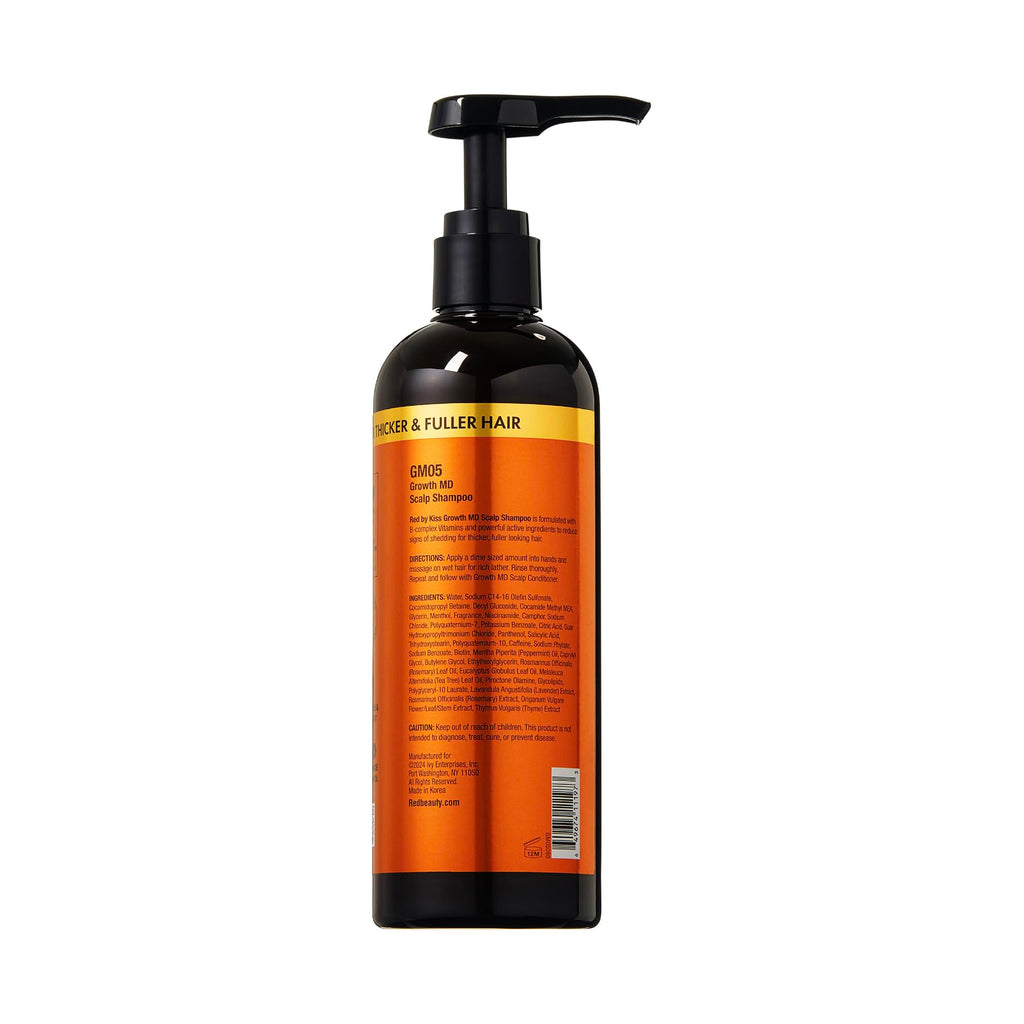Red by Kiss Growth MD Scalp Shampoo – 5X Menthol Tingling for Thicker, Fuller Hair