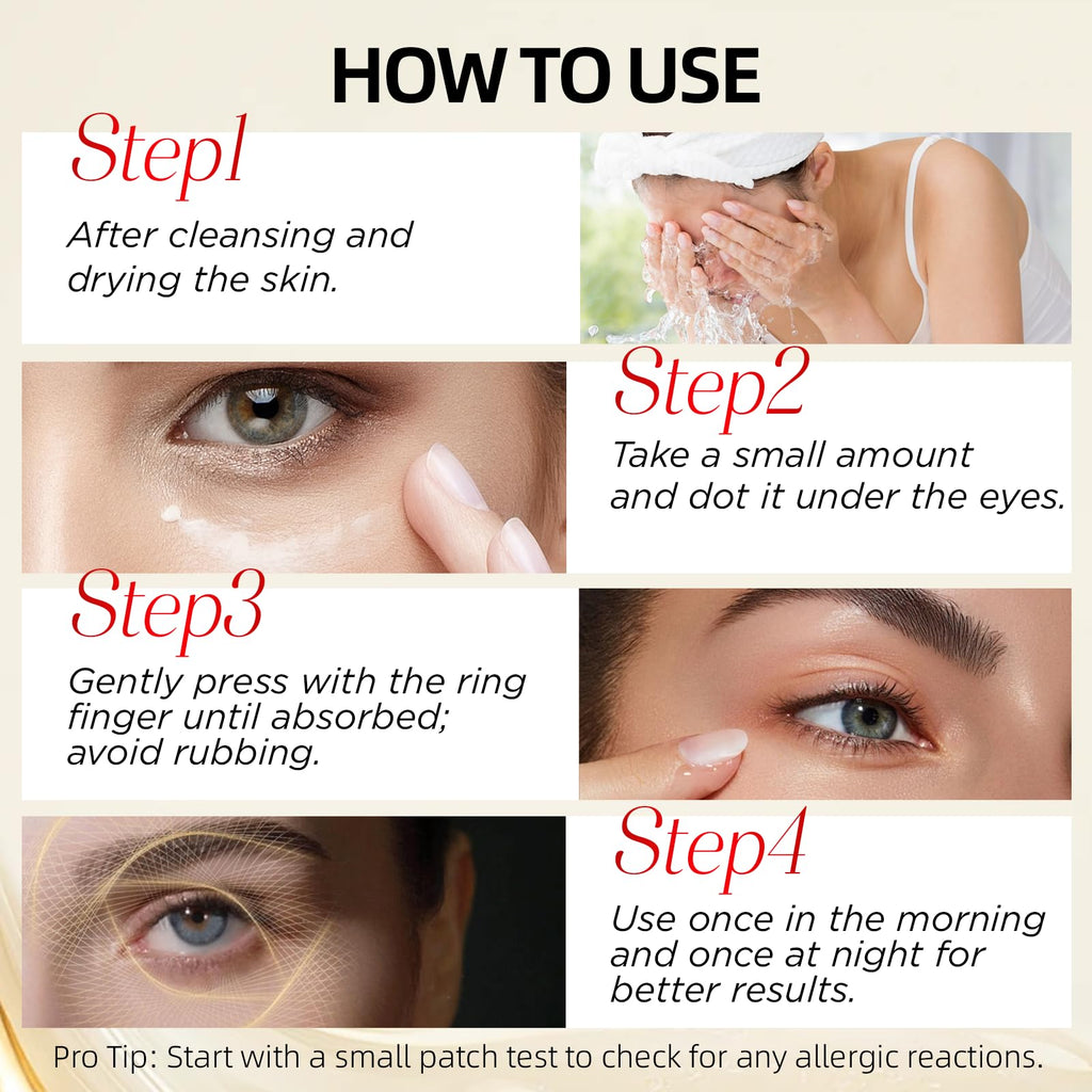 Redcool Retinol Eye Cream for Dark Circles – Hyaluronic Acid, Caffeine, Day and Night Use