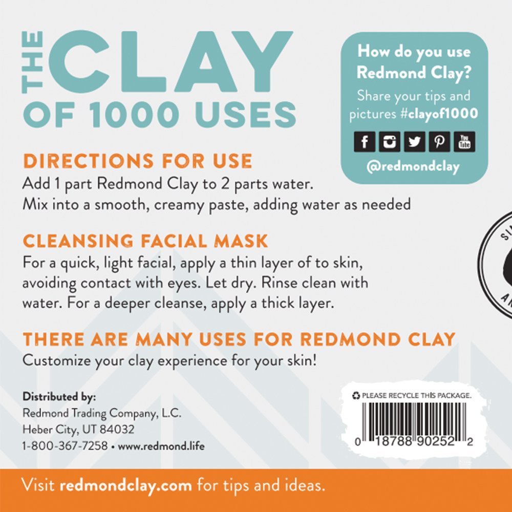 REDMOND Clay Bentonite Mask – 1000 Uses, Soothing Facial Mask, 10 oz