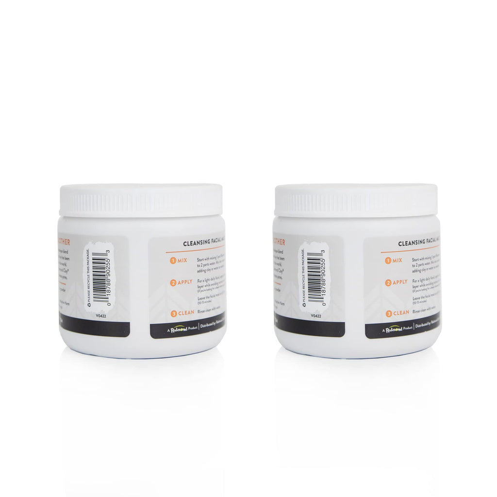 REDMOND Clay Bentonite Clay Face Mask – Pore Refining, Soothing, 2-Pack 10oz
