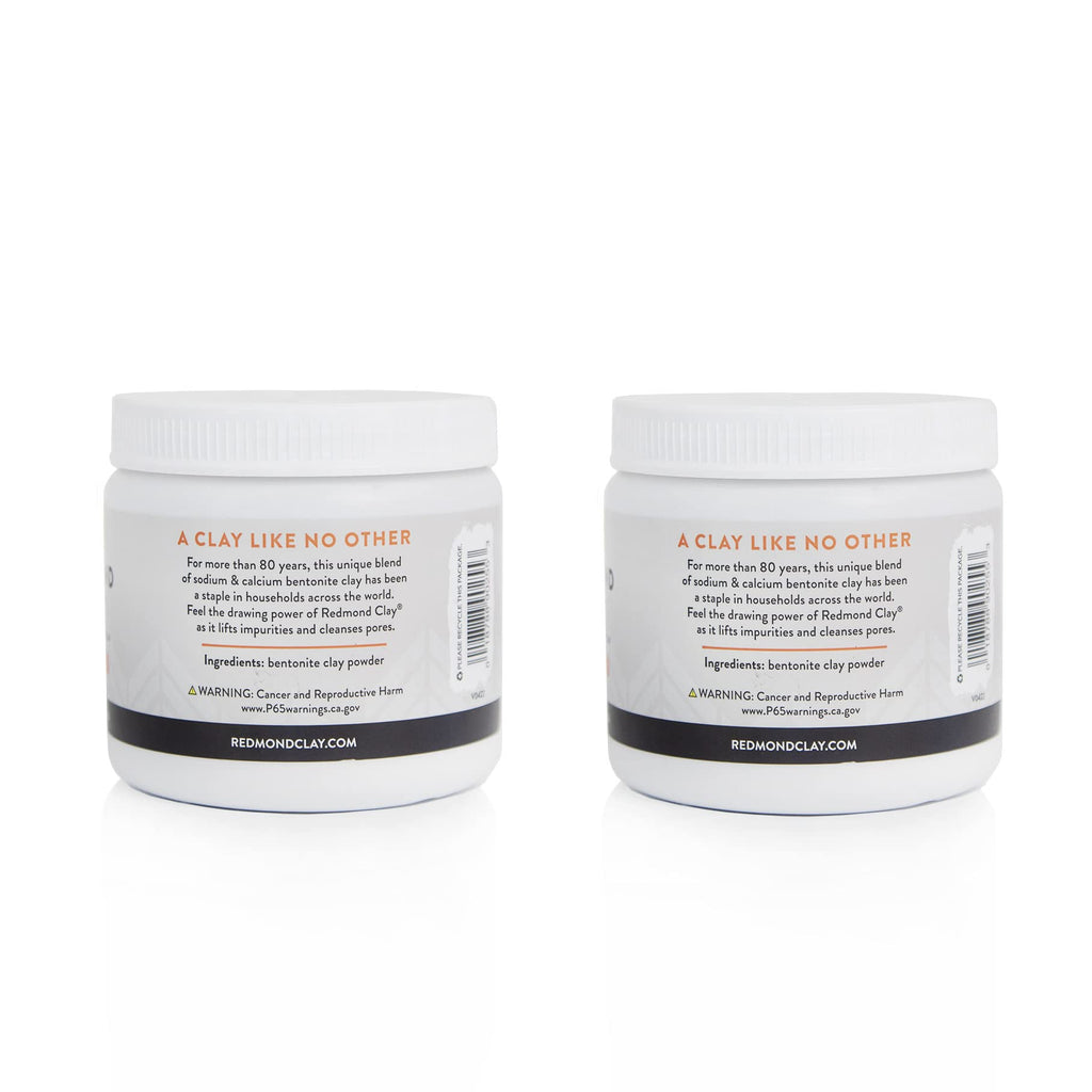 REDMOND Clay Bentonite Clay Face Mask – Pore Refining, Soothing, 2-Pack 10oz