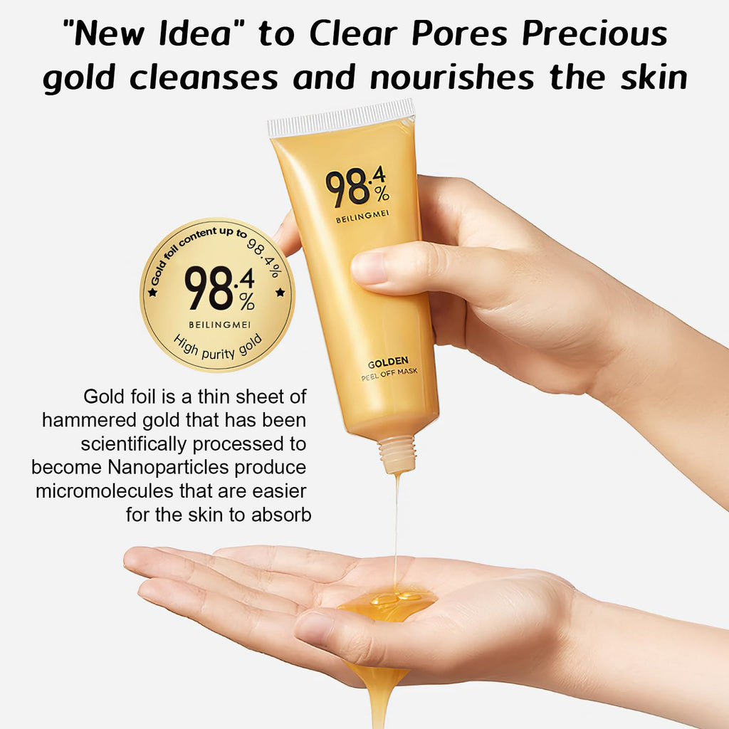Rednow Gold Foil Peel-Off Mask – 24k Gold, Anti-Wrinkle & Pore Cleansing (2PCS)