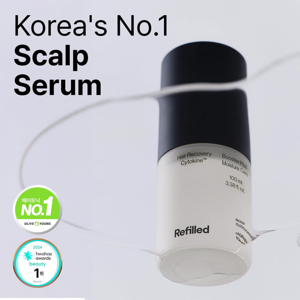 Refilled Booster Plus Moisture – Hair Growth Serum & Thickening Scalp Treatment with Built-In Massager