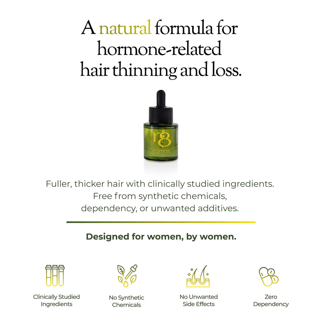 regener8 Hair & Scalp Oil for Women – Natural Support for Hormone-Related Hair Loss