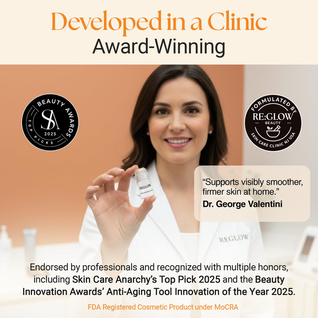 ReGlow Micro Infusion System for Face – 24K Gold Microneedling Tool + Serum (3 Months)