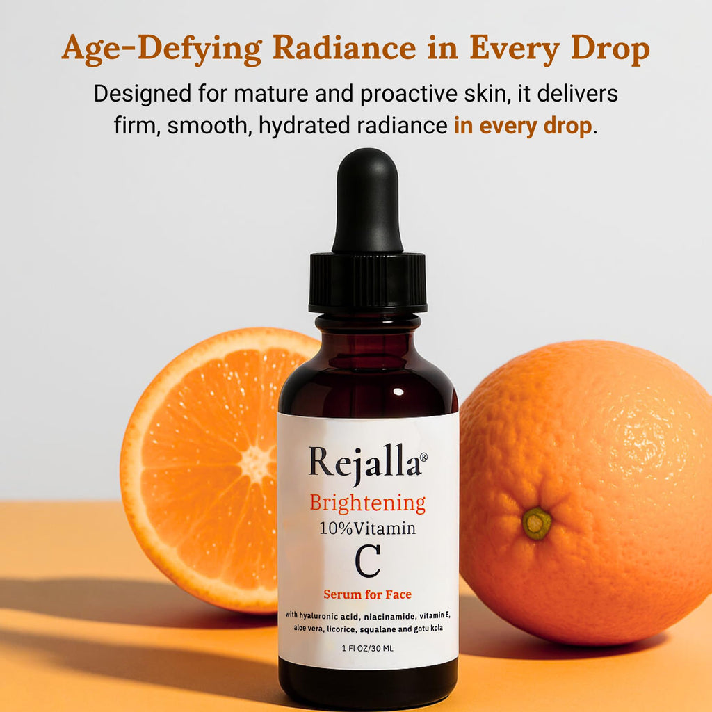 Rejalla Vitamin C Serum – 10% Vitamin C, Hyaluronic Acid, Niacinamide, 1 oz