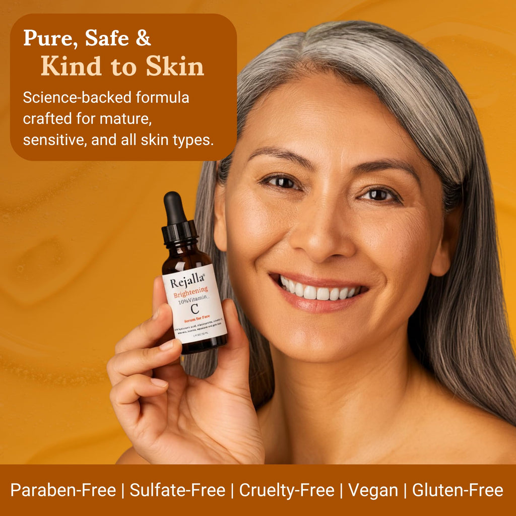 Rejalla Vitamin C Serum – 10% Vitamin C, Hyaluronic Acid, Niacinamide, 1 oz