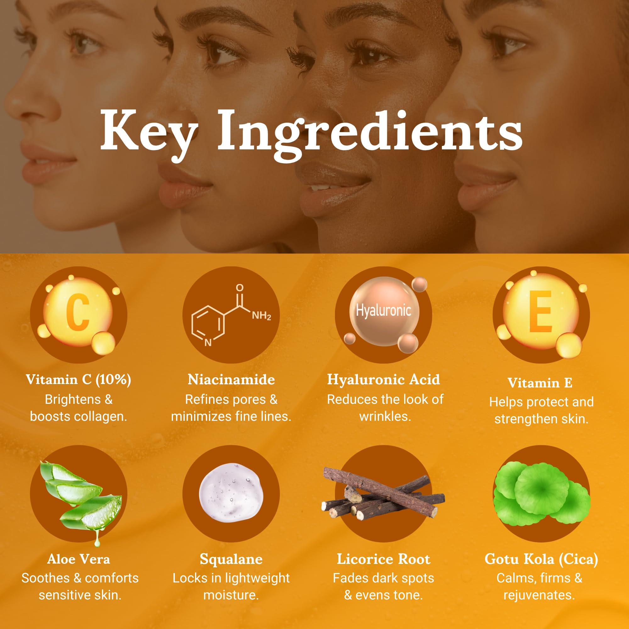 Rejalla Vitamin C Serum – 10% Vitamin C, Hyaluronic Acid, Niacinamide, 1 oz