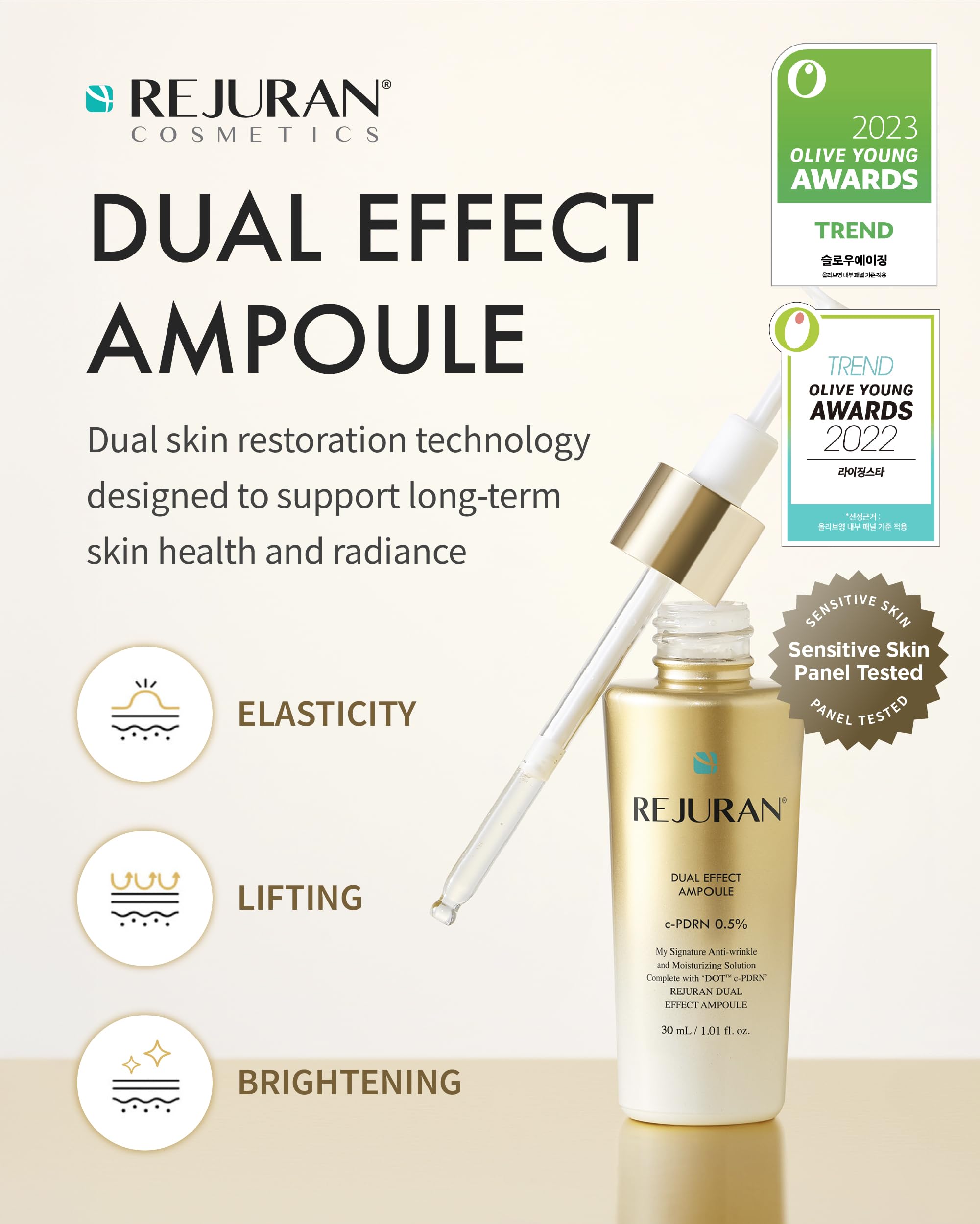 REJURAN Dual Effect Ampoule DOT DUAL c-PDRN Salmon DNA – Deep Rejuvenation, Wrinkle Care & Firming (Korean Skincare)